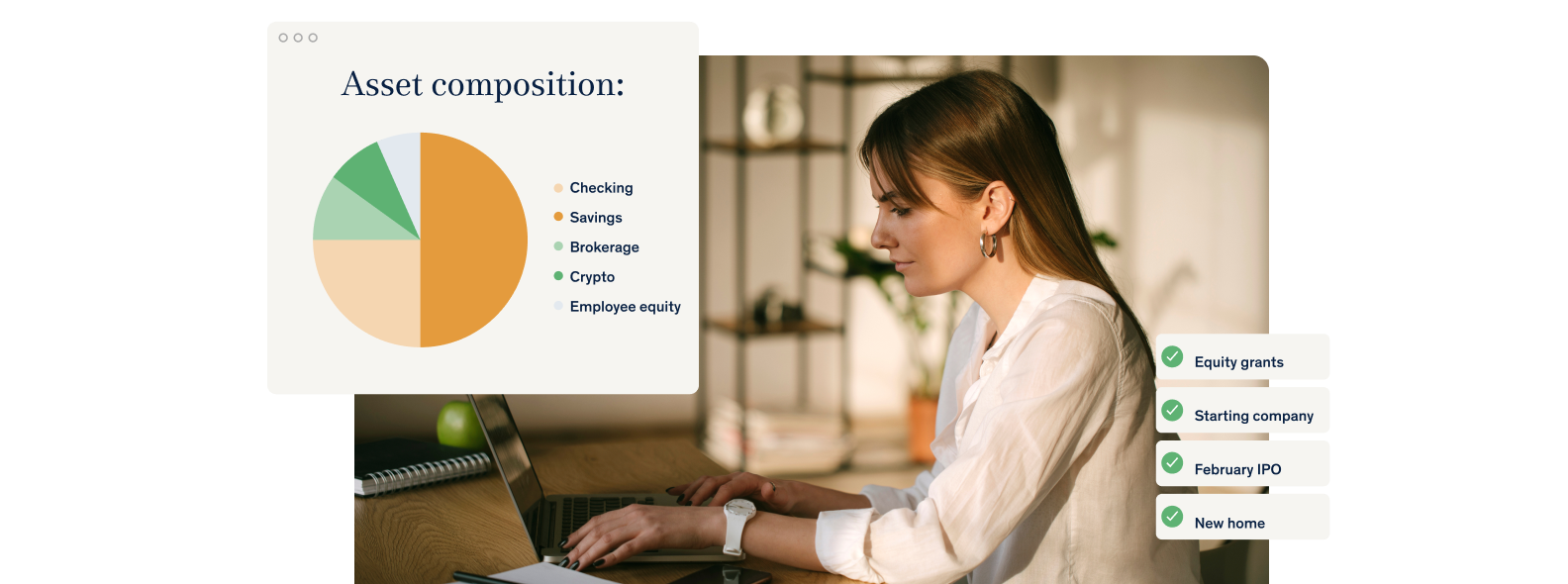 wealth tracker tool with net worth and asset allocation