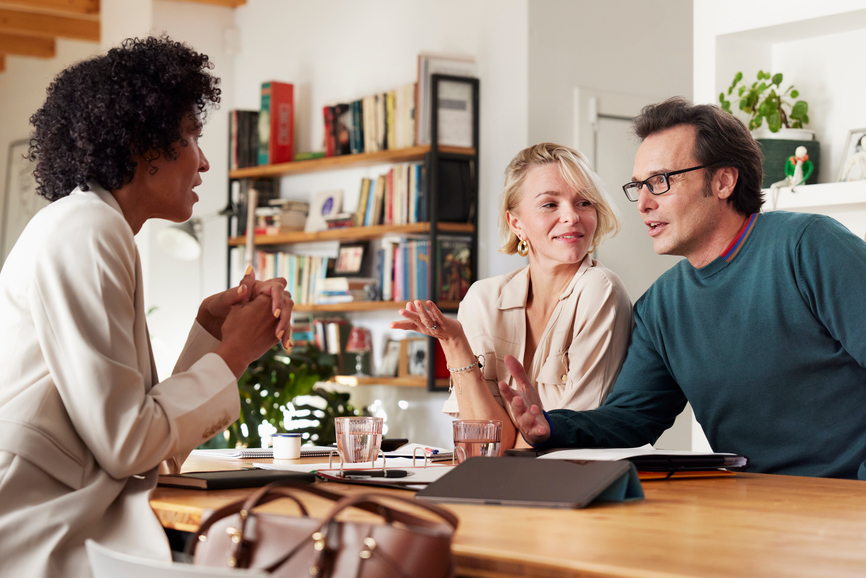 clients meeting with a financial advisor