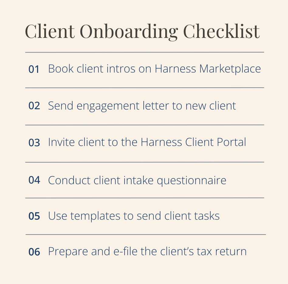 tax client onboarding checklist