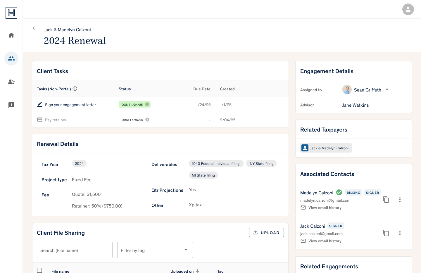 The Harness Client Portal can help you manage tax client renewals in one centralized location
