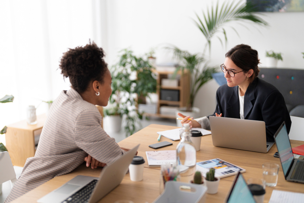 A tax advisor meeting with a client