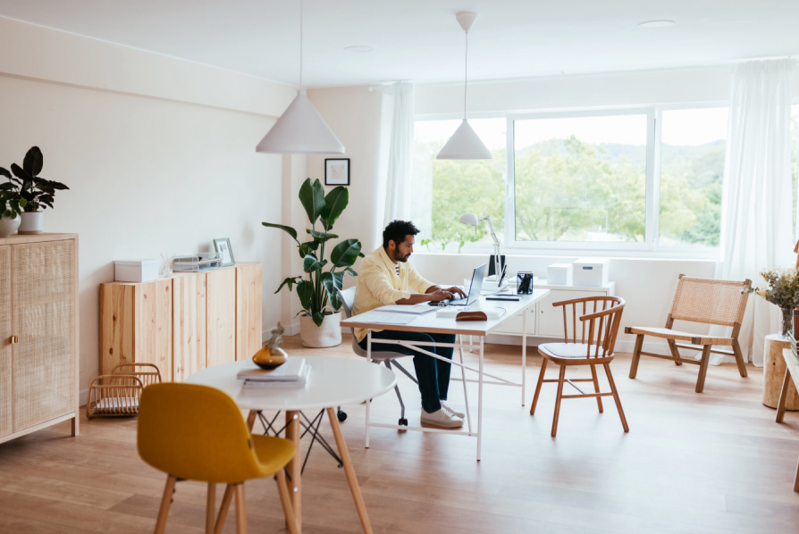A man working at home