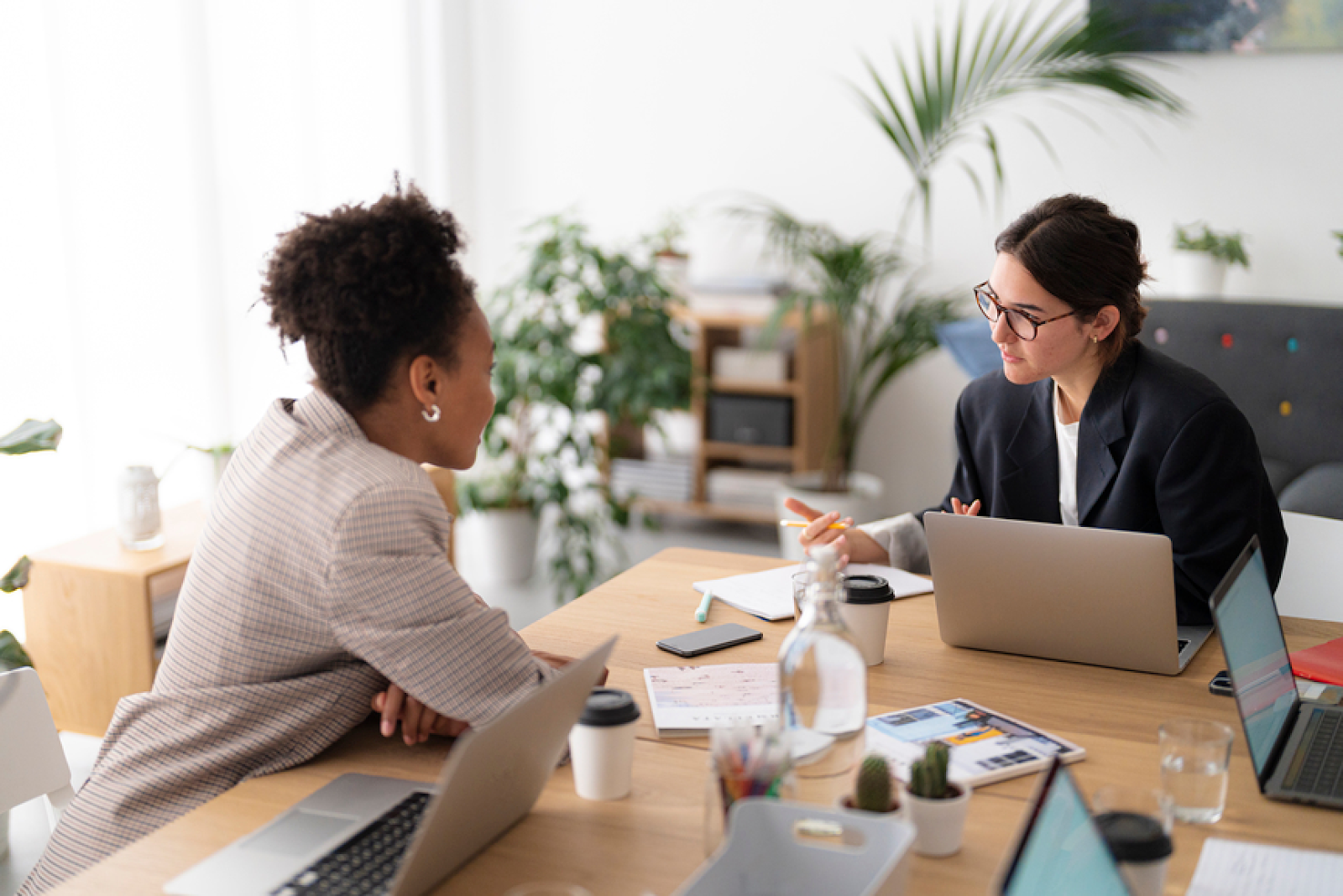 A tax advisor meeting with a client