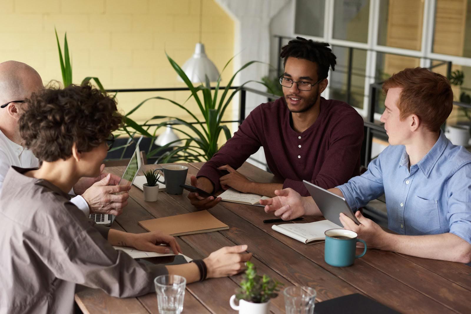 a group business meeting