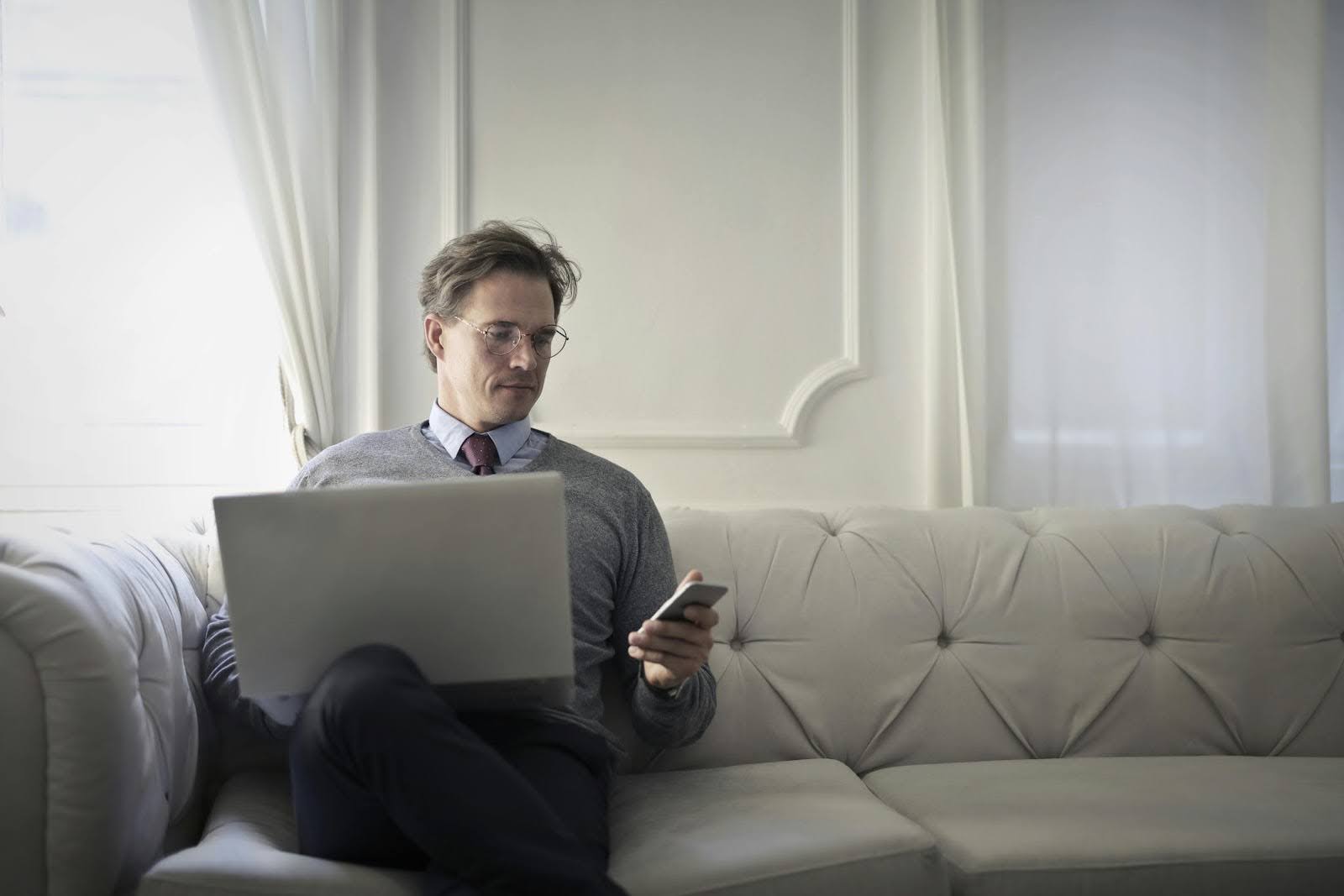 a man at home