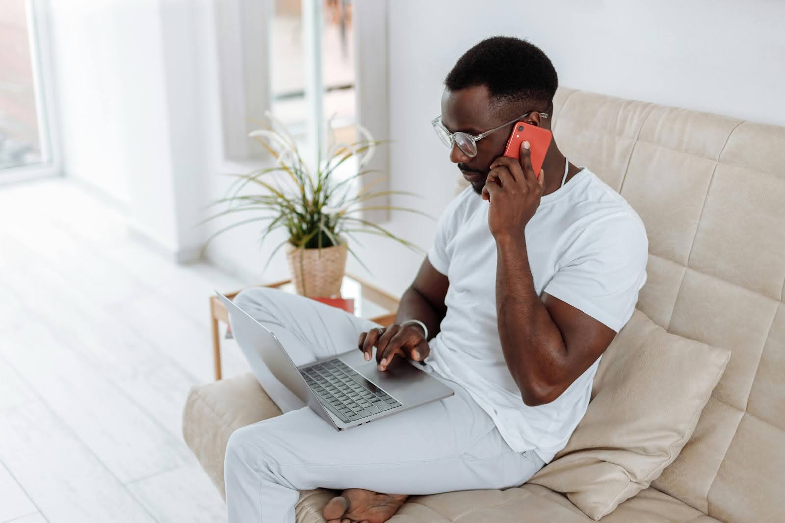 a man on the phone