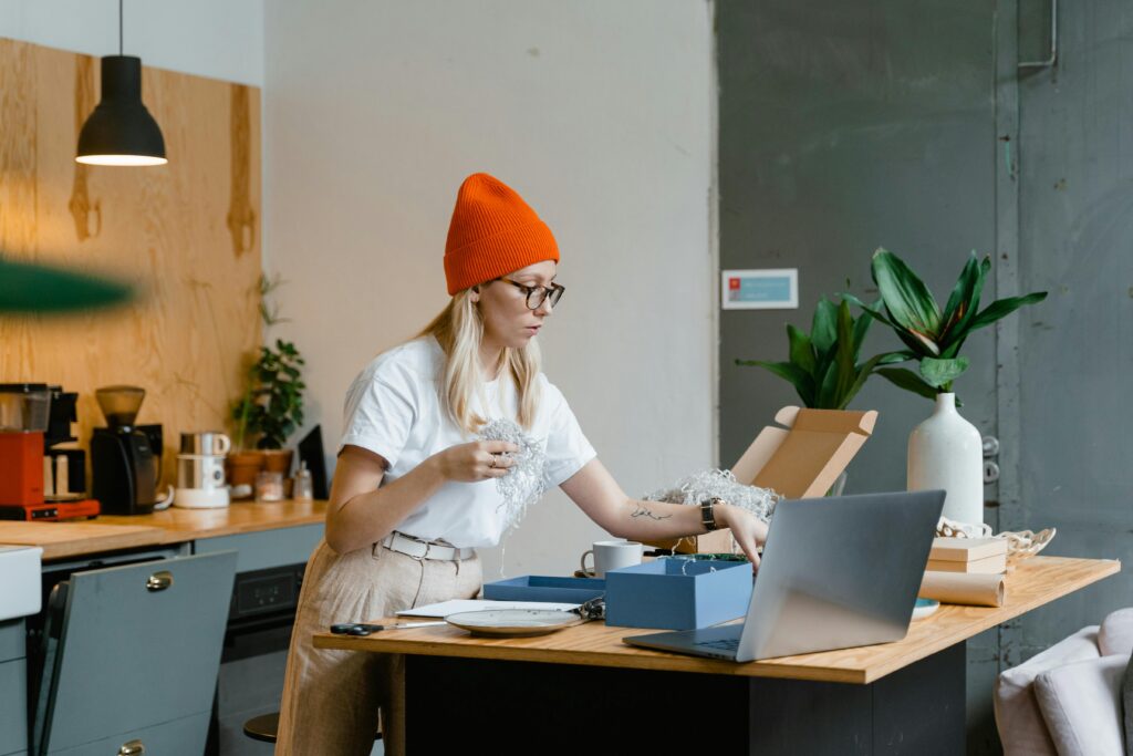 a woman running a small business