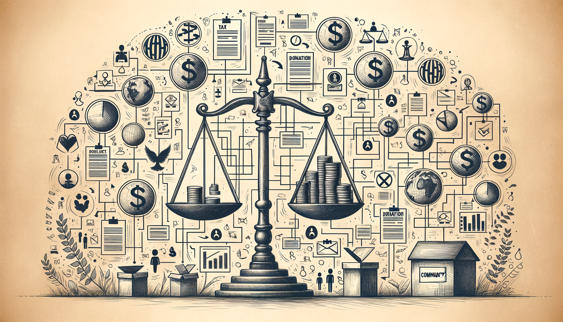 An abstract representation of a nonprofit organization’s financial ecosystem