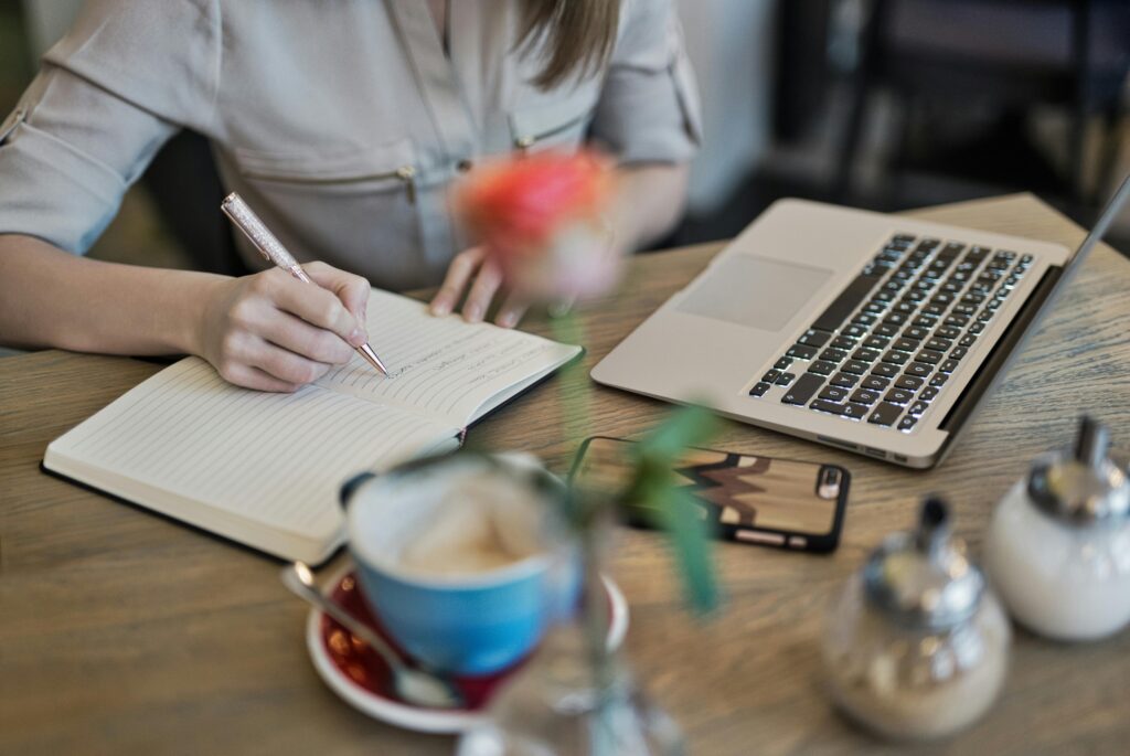 A woman working in a coffee shop