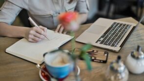 A woman working in a coffee shop