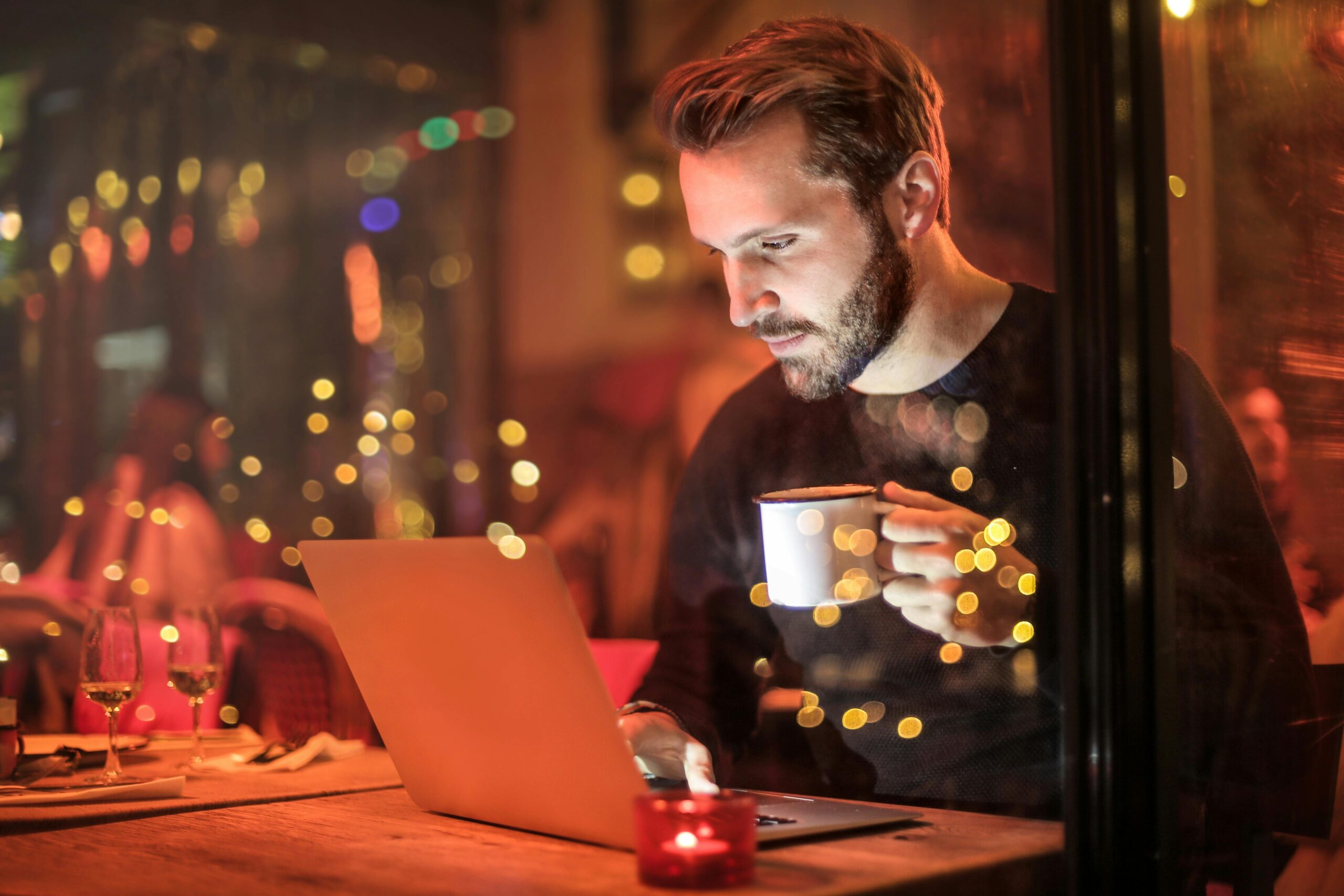 A man working in a coffee shop